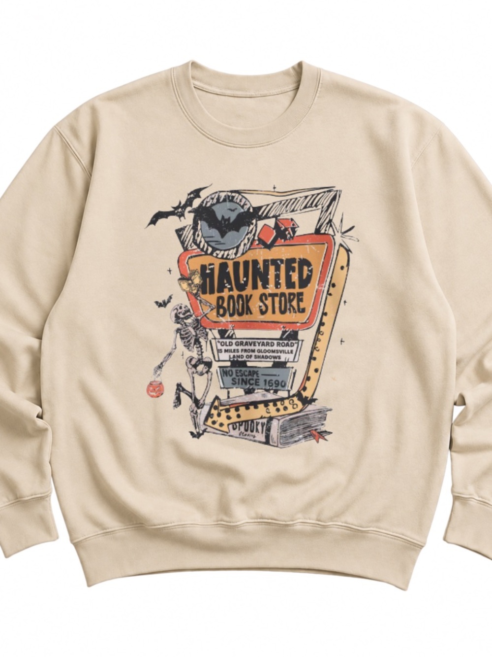 Sand Haunted Book Store Graphic Crewneck
